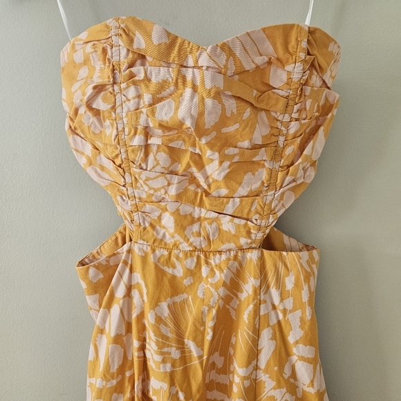 Anthropolgie Mon Renn Orange Monarch Cut Out Strapless Maxi Dress - Picture 6 of 10